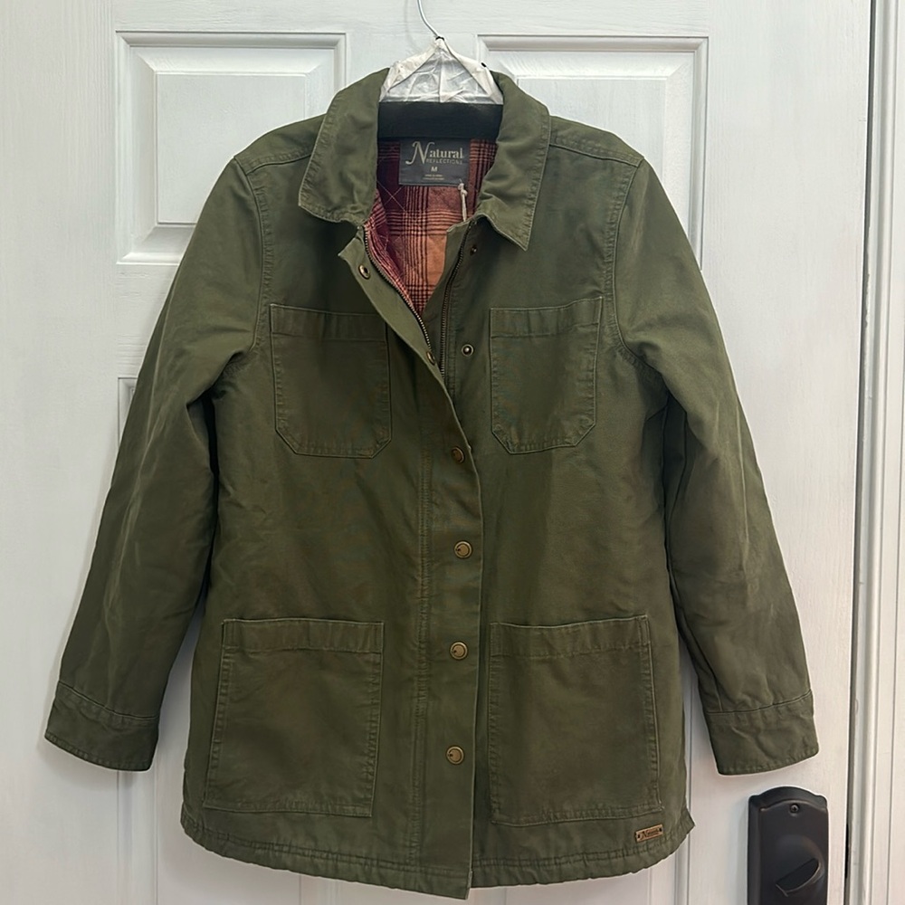 Ladies, Cabela’s, natural reflections flannel lined jacket size medium. NWT